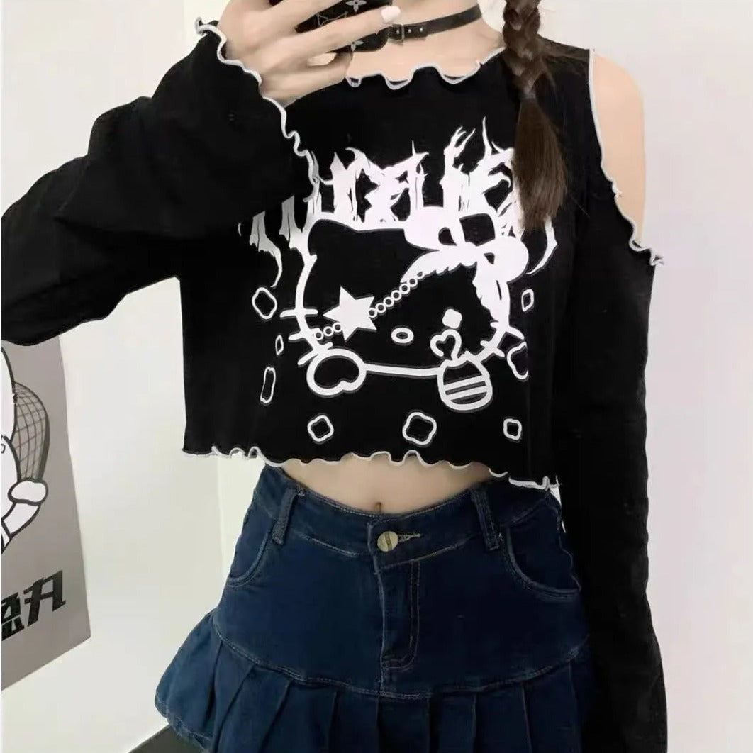 Free Shipping For 'Aphrodite' dark kitten Long Sleeves Top