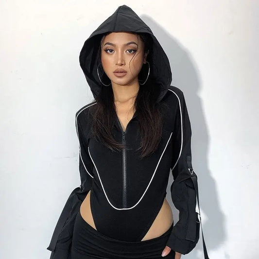 Free Shipping For 'Astral' Cyberpunk Hooded Zipper Top