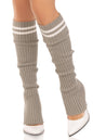 Free Shipping For Athletic Stripped Ribbed Strirrup Leg Warmers