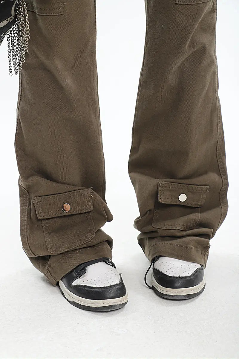 Free Shipping For 'Attention' Punk Buckle Belt Cargo Pants