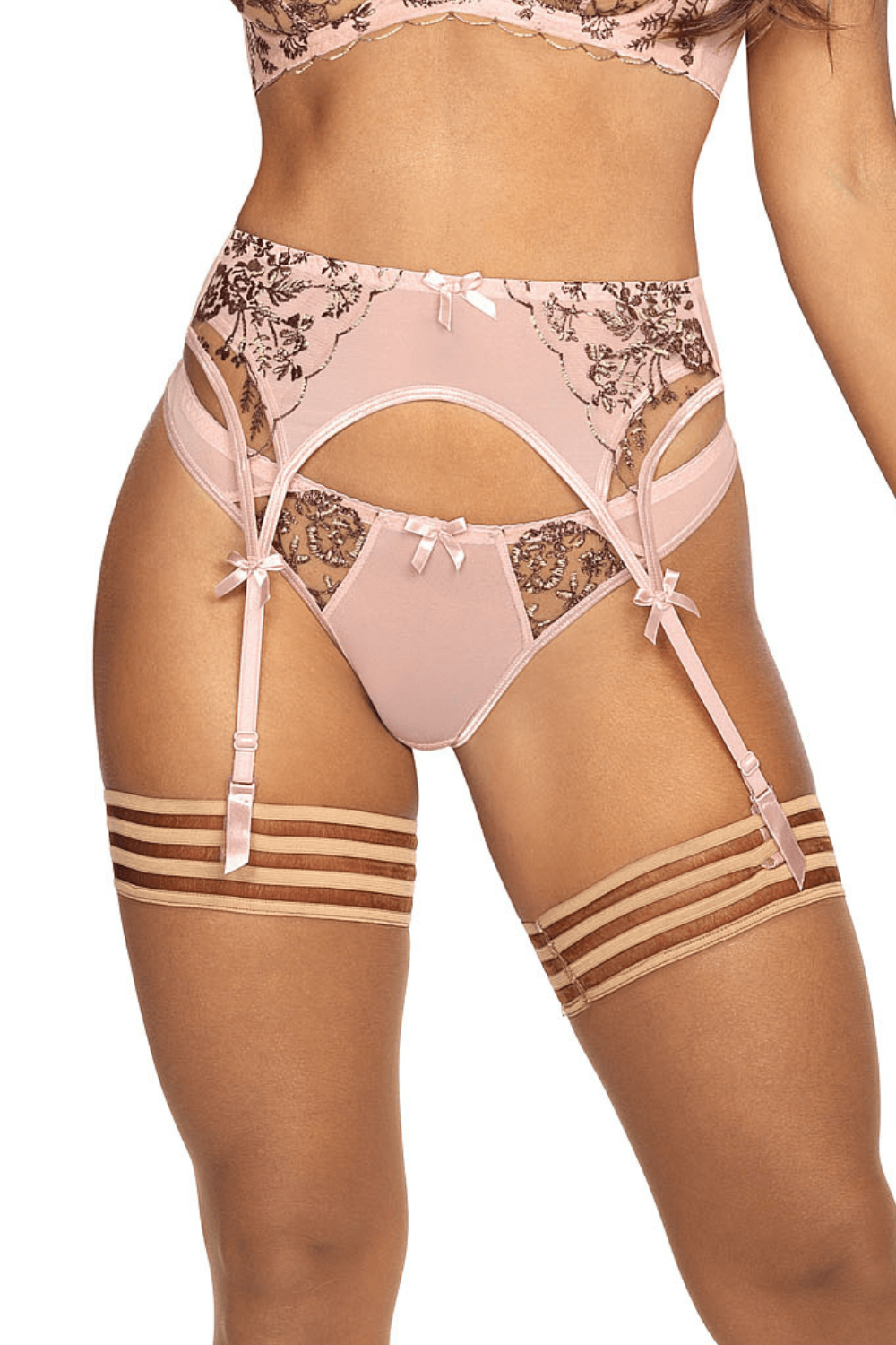 9522 Summer Love Sheer Embroidered Garter Belt