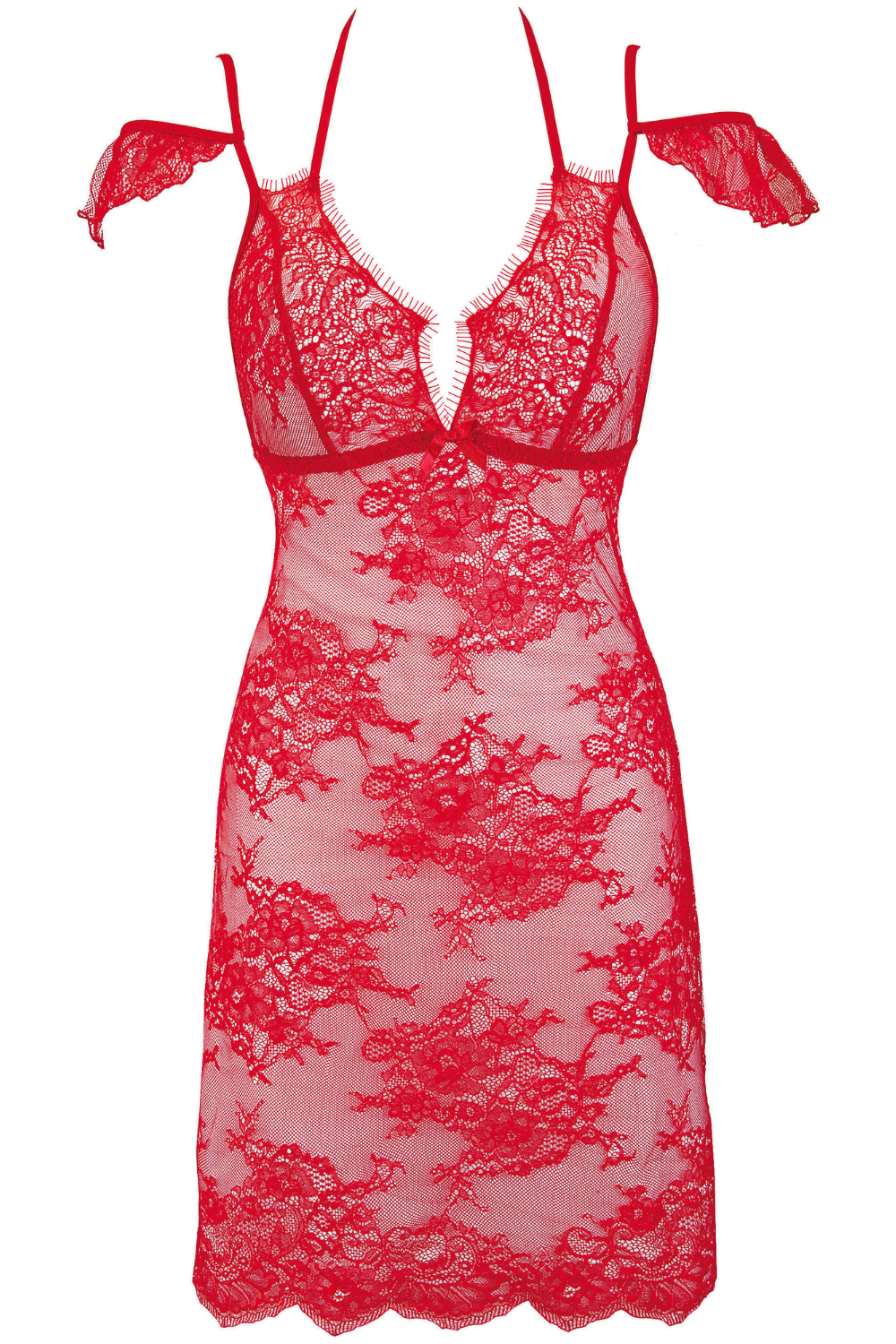 9589 Summer Love Red Sheer Lace Babydoll