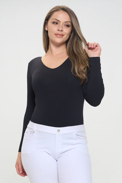 Free Shipping For Plus Size Seamless Body Contour Long Sleeve Bodysuit