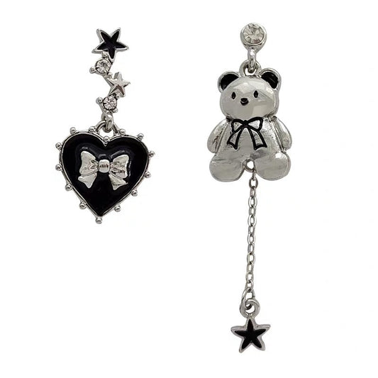 Free Shipping For 'Baby Doll' Kawaii Bear & Heart Earrings