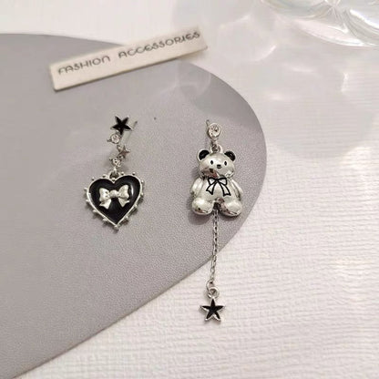 Free Shipping For 'Baby Doll' Kawaii Bear & Heart Earrings