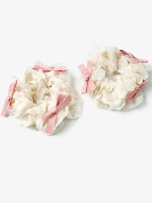 Free Shipping For 'Bakery Shop'Coqutte Ribbon Chiffon Ruffles Scrunchies Hairtie