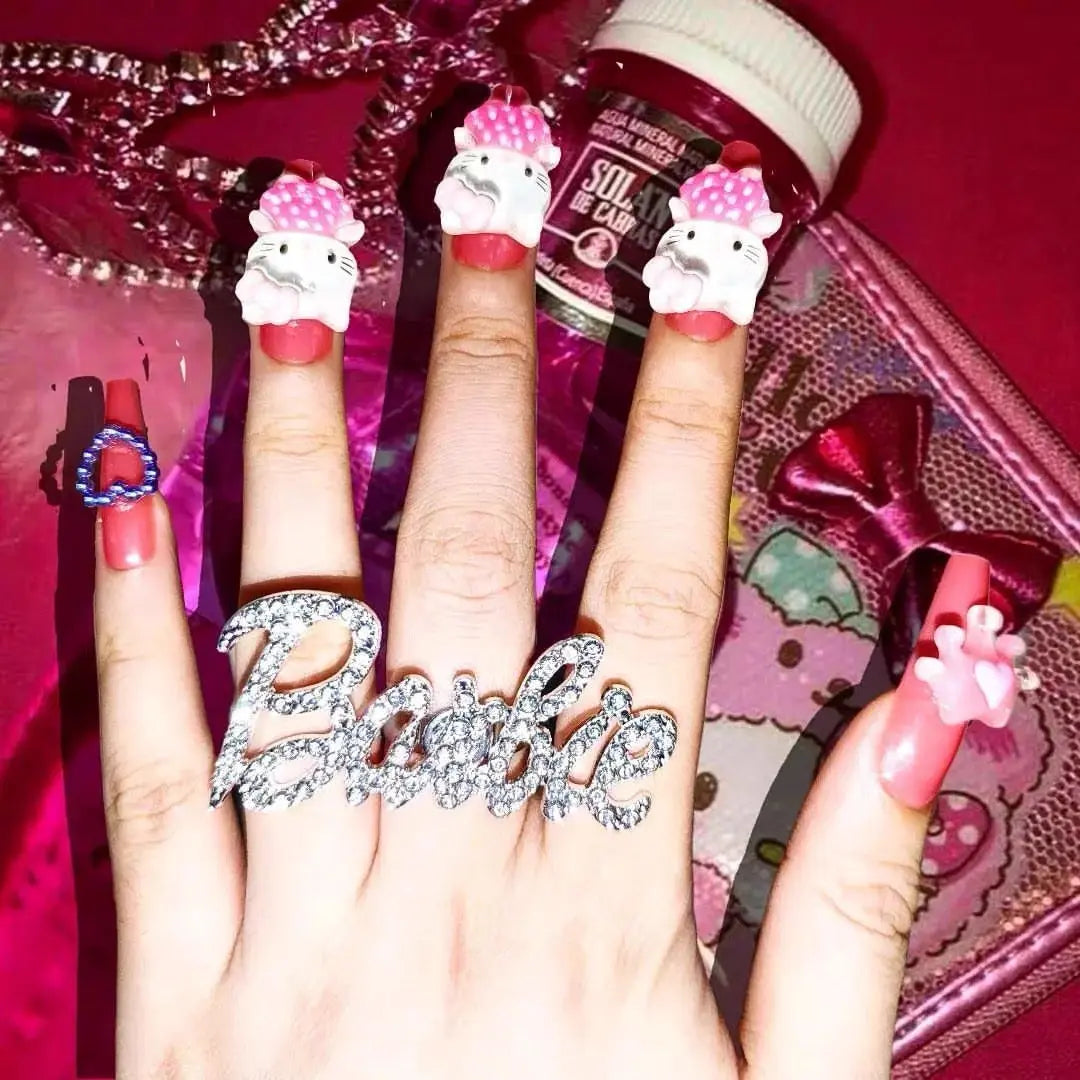 Free Shipping For 'Barbie' Y2k Shining Rhinestone Rings