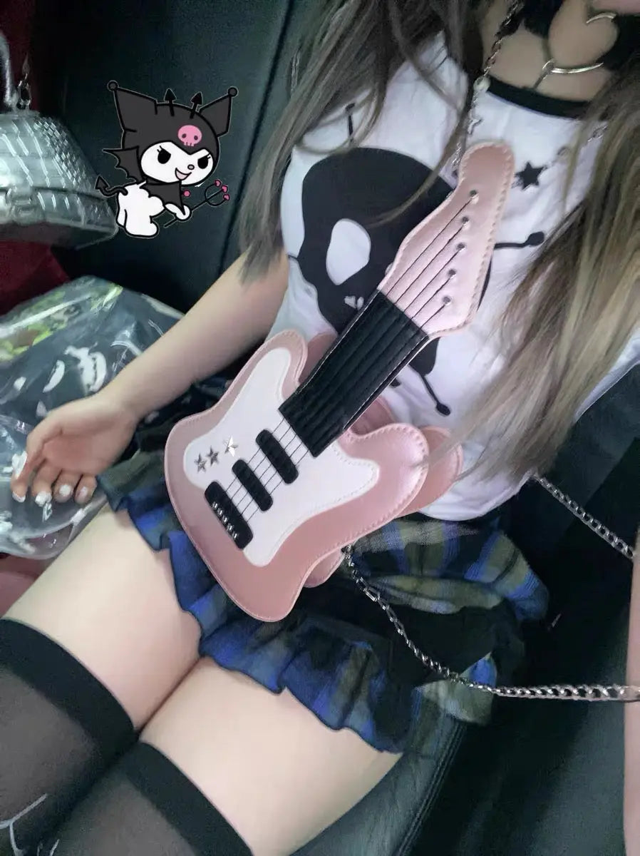 Free Shipping For 'Bass' Kawaii Y2k Guitar Shape Bag