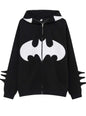 Free Shipping For 'Bat Girl' Dark Bats Zipped Oversized  Hoodie