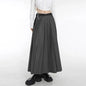 Free Shipping For 'Battle Angel' Dark Pleated Midi Skirt