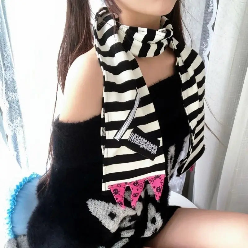 Free Shipping For 'Belly' Y2K Harajuku Stripe Scarf