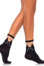 Free Shipping For Black Cat Opaque Anklet With Sheer Top