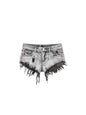 Free Shipping For 'Black Flame' Wasteland Punk  Distressed Ripped Denim Shorts