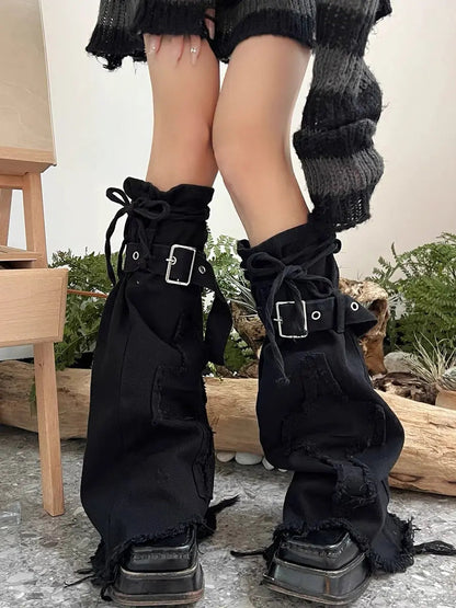 Free Shipping For 'Black Jeans' Grunge Ripped Denim Leg Warmers