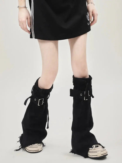 Free Shipping For 'Black Jeans' Grunge Ripped Denim Leg Warmers