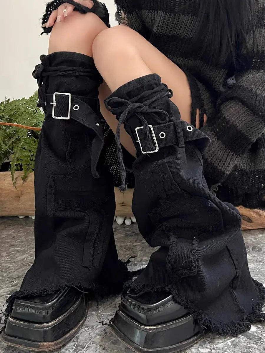 Free Shipping For 'Black Jeans' Grunge Ripped Denim Leg Warmers