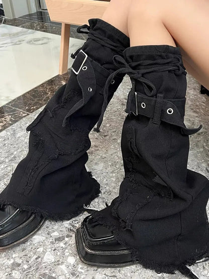 Free Shipping For 'Black Jeans' Grunge Ripped Denim Leg Warmers