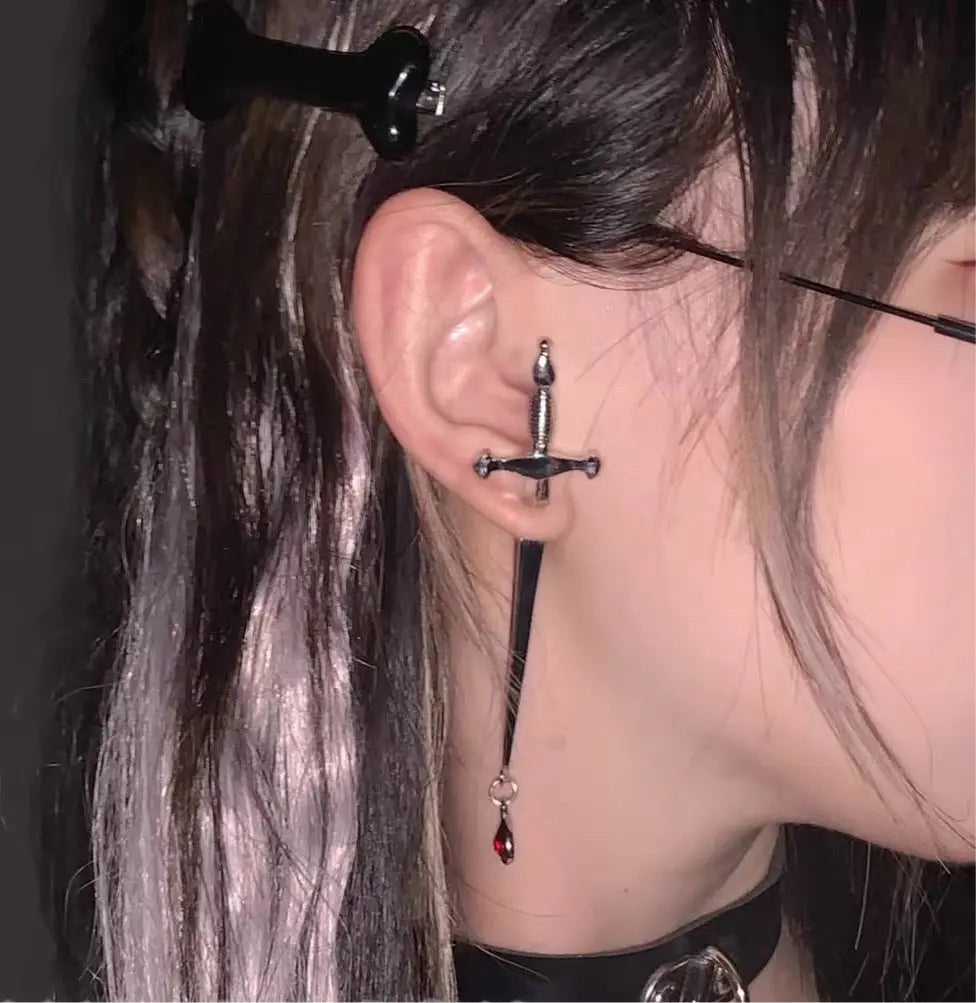 Free Shipping For 'Blade' Sword Dark Goth Ear Stud