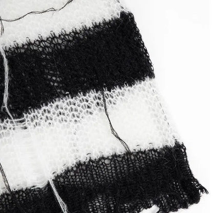 Free Shipping For 'Blight' Grunge Black & White Striped Sweater