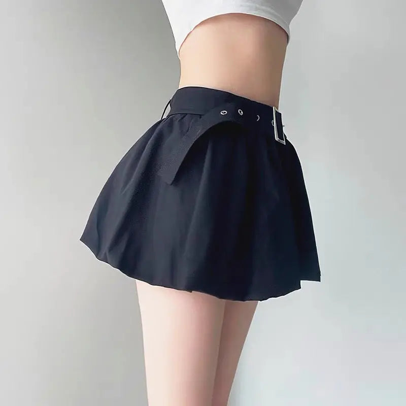 Free Shipping For 'Bloom' Dark Buckle Bubble Skirts