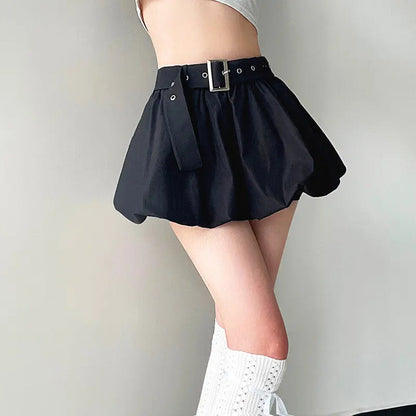 Free Shipping For 'Bloom' Dark Buckle Bubble Skirts