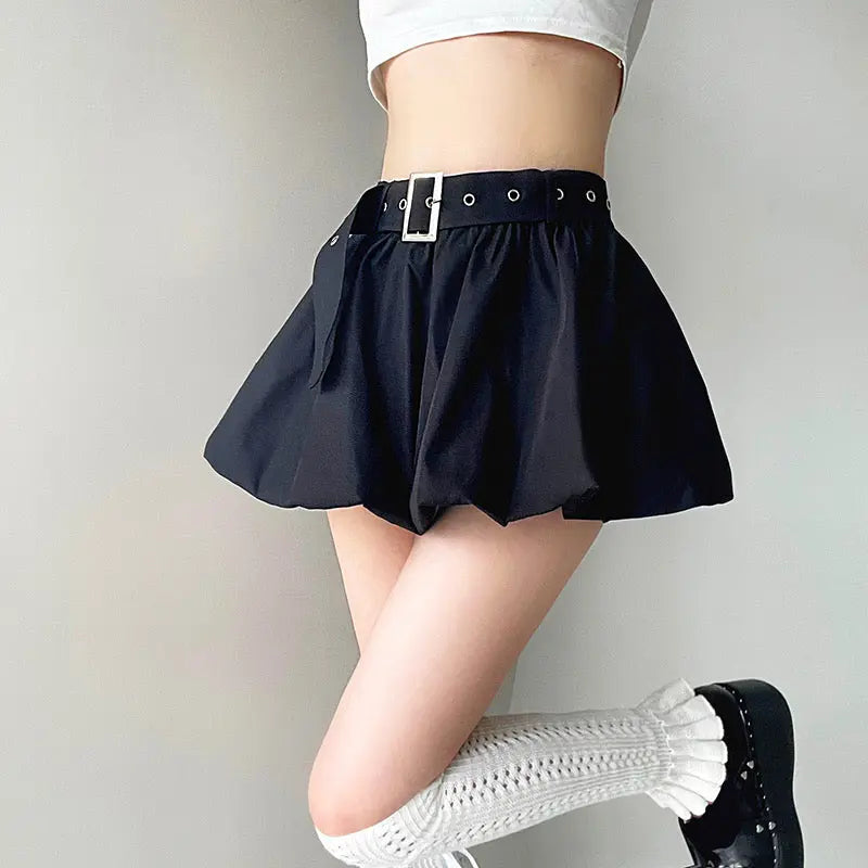 Free Shipping For 'Bloom' Dark Buckle Bubble Skirts