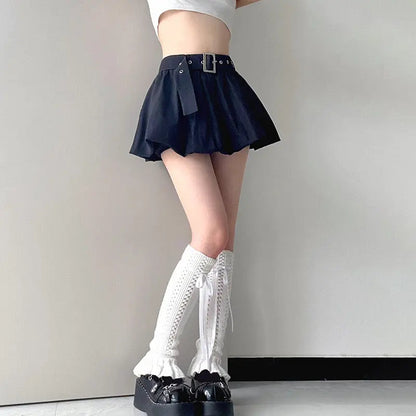 Free Shipping For 'Bloom' Dark Buckle Bubble Skirts