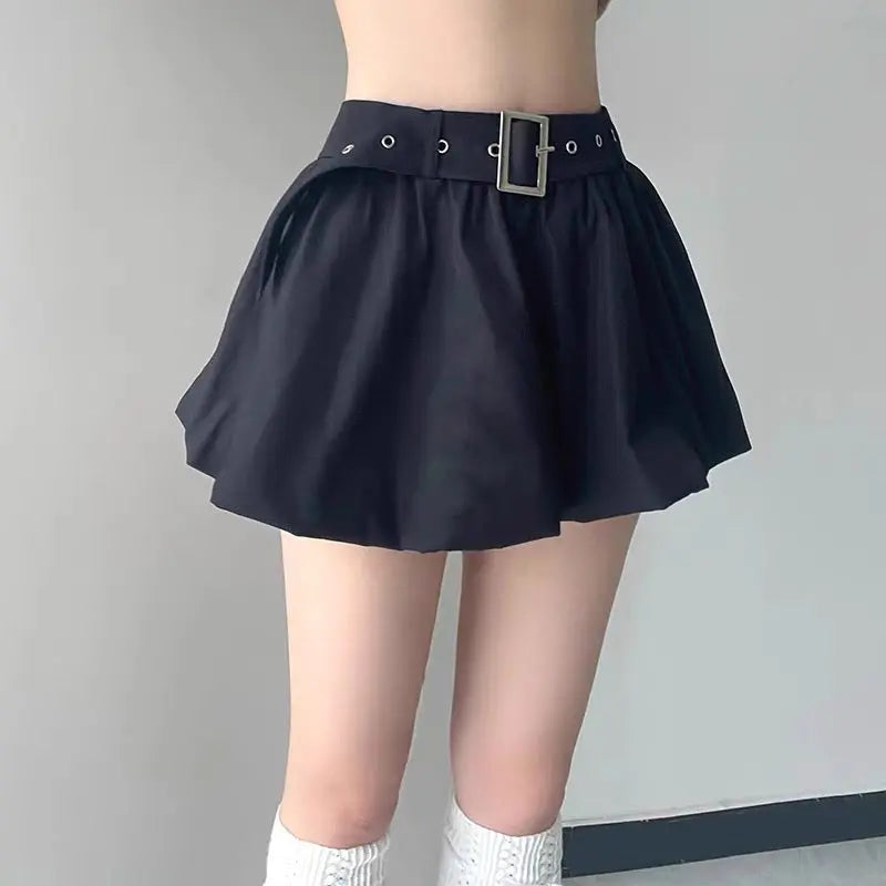 Free Shipping For 'Bloom' Dark Buckle Bubble Skirts