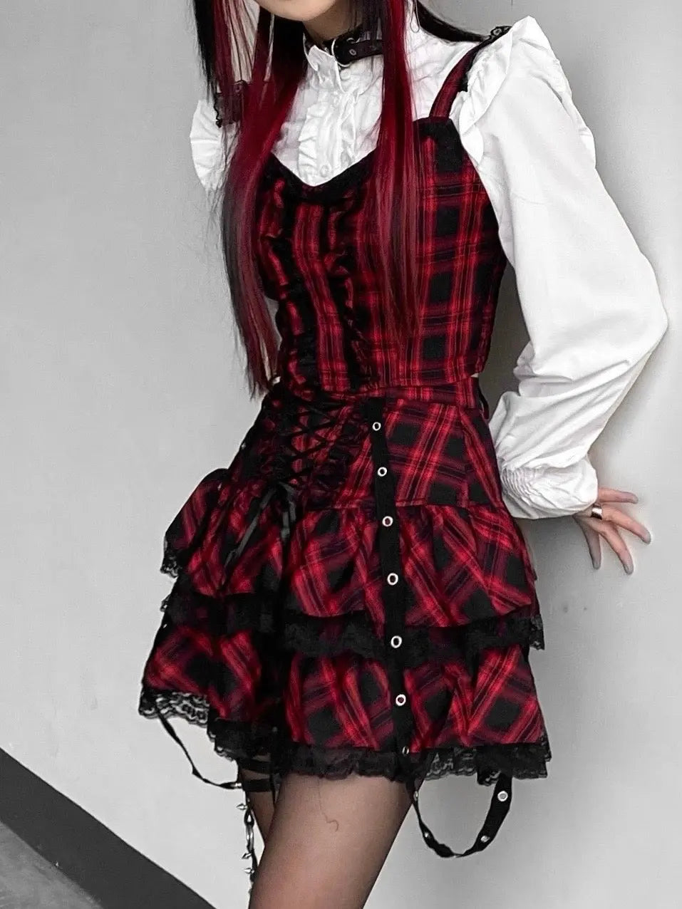 Free Shipping For 'BonBon' Red Plaid Two-Piece Suit