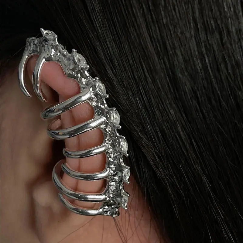 Free Shipping For 'Bones' Non-piercing Dark Goth Ear Cuffs