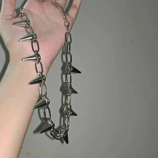 Free Shipping For'Bornforthis' Dark Spiked Pendants Necklace