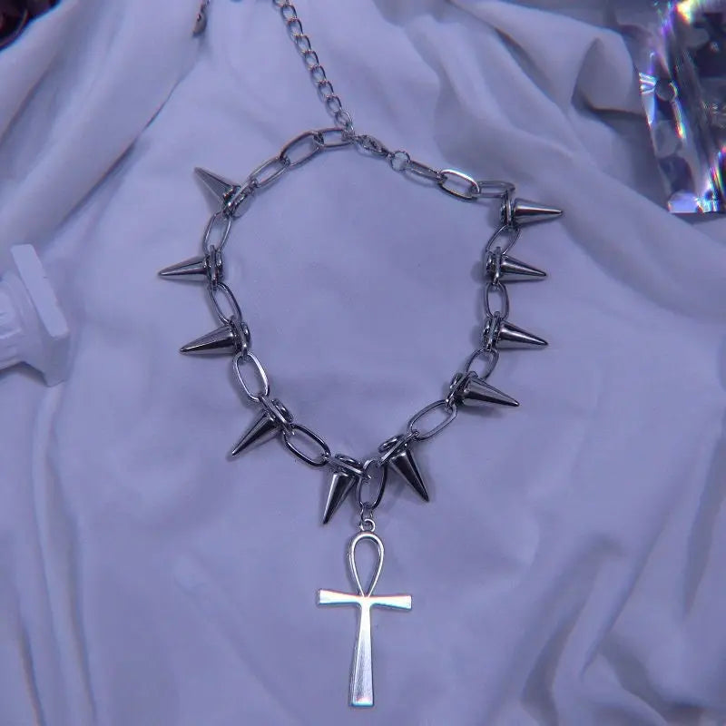 Free Shipping For'Bornforthis' Dark Spiked Pendants Necklace