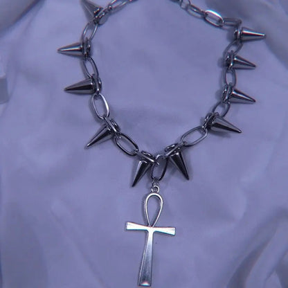 Free Shipping For'Bornforthis' Dark Spiked Pendants Necklace