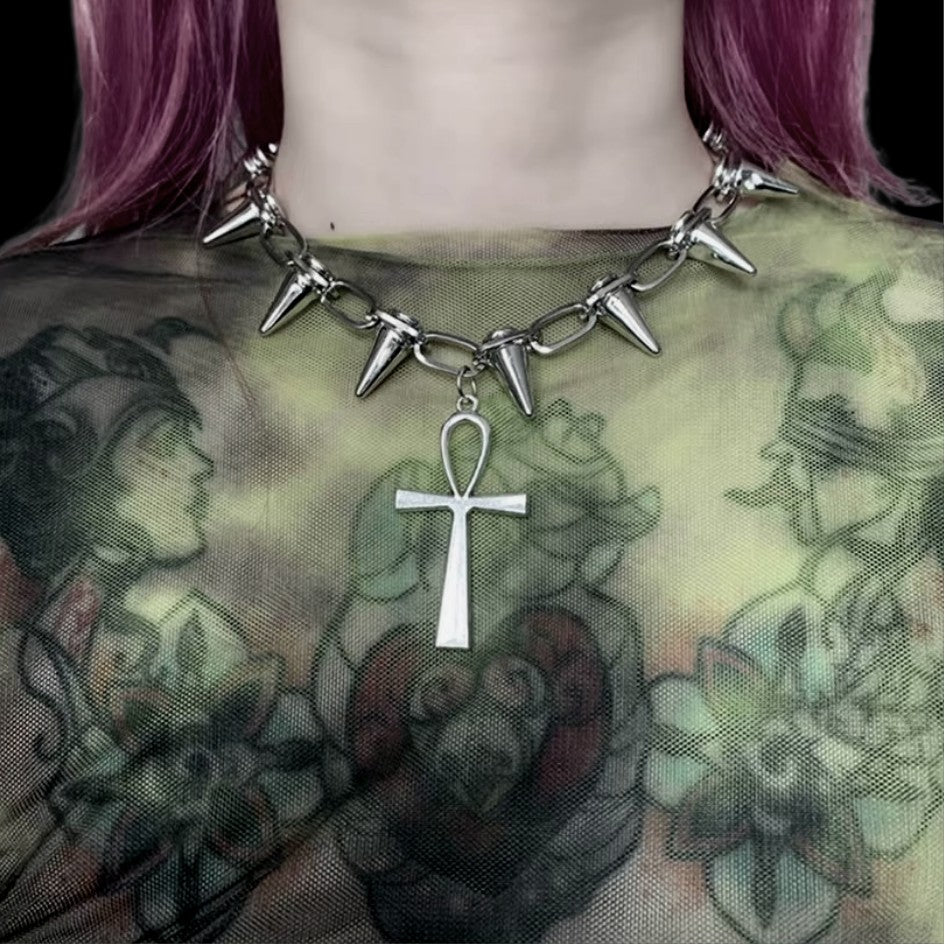 Free Shipping For'Bornforthis' Dark Spiked Pendants Necklace