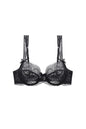 Free Shipping For Sexy Black Floral Lace Trim Underwire Bra Lingerie