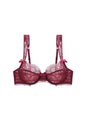 Free Shipping For Sexy Red Floral Lace Trim Underwire Bra Lingerie