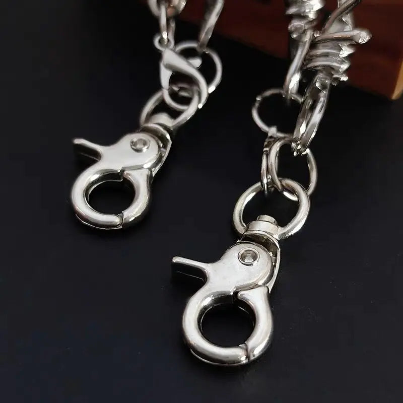 Free Shipping For 'Bramble' Punk Thorns Silver Metal Necklace Bracelet Set