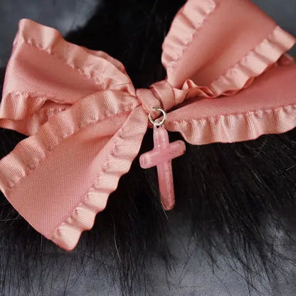 Free Shipping For Cat Ears E-girl Pink Bow Hair Pins