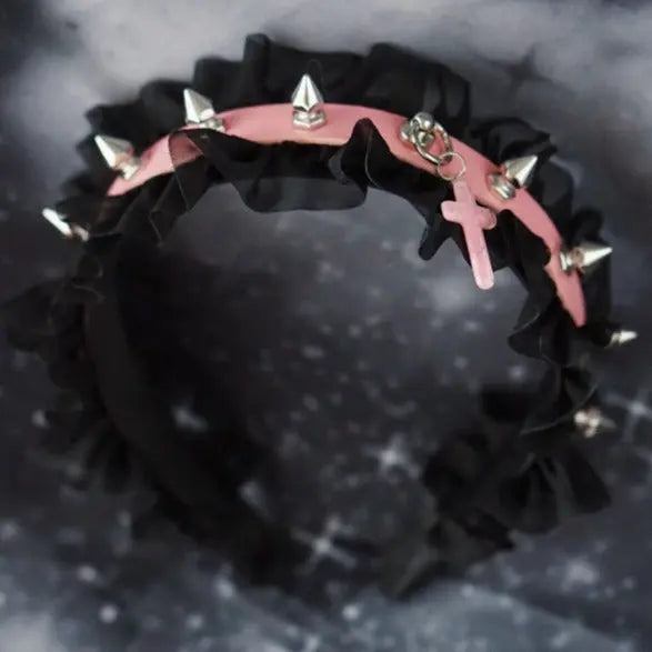 Free Shipping For Ruffled E-girl Rivet Headband