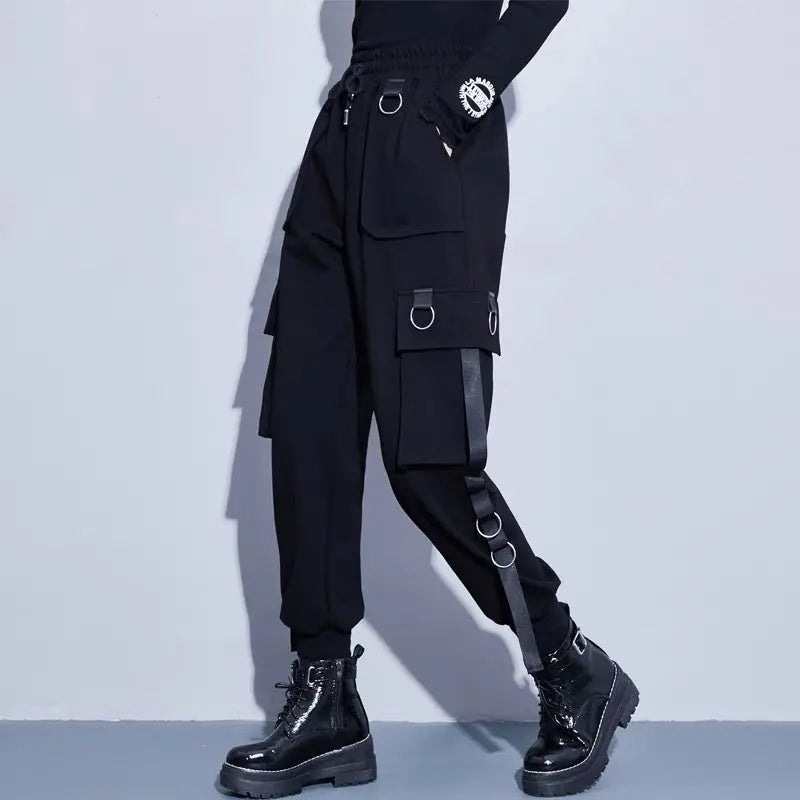 Free Shipping For'Bullets' Dark High Waisted Cargo Pants