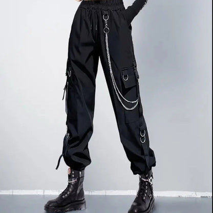 Free Shipping For'Bullets' Dark High Waisted Cargo Pants