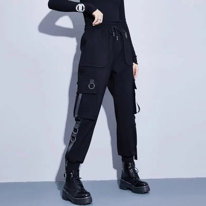 Free Shipping For'Bullets' Dark High Waisted Cargo Pants