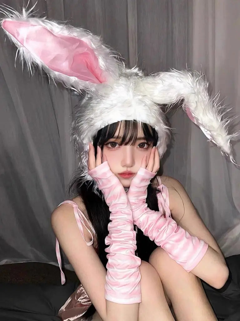 Free Shipping For 'Bunny girl' Y2k Fluffy Kawaii Rabbit Hat