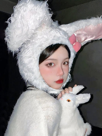 Free Shipping For 'Bunny girl' Y2k Fluffy Kawaii Rabbit Hat