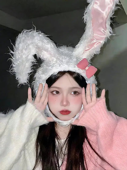 Free Shipping For 'Bunny girl' Y2k Fluffy Kawaii Rabbit Hat