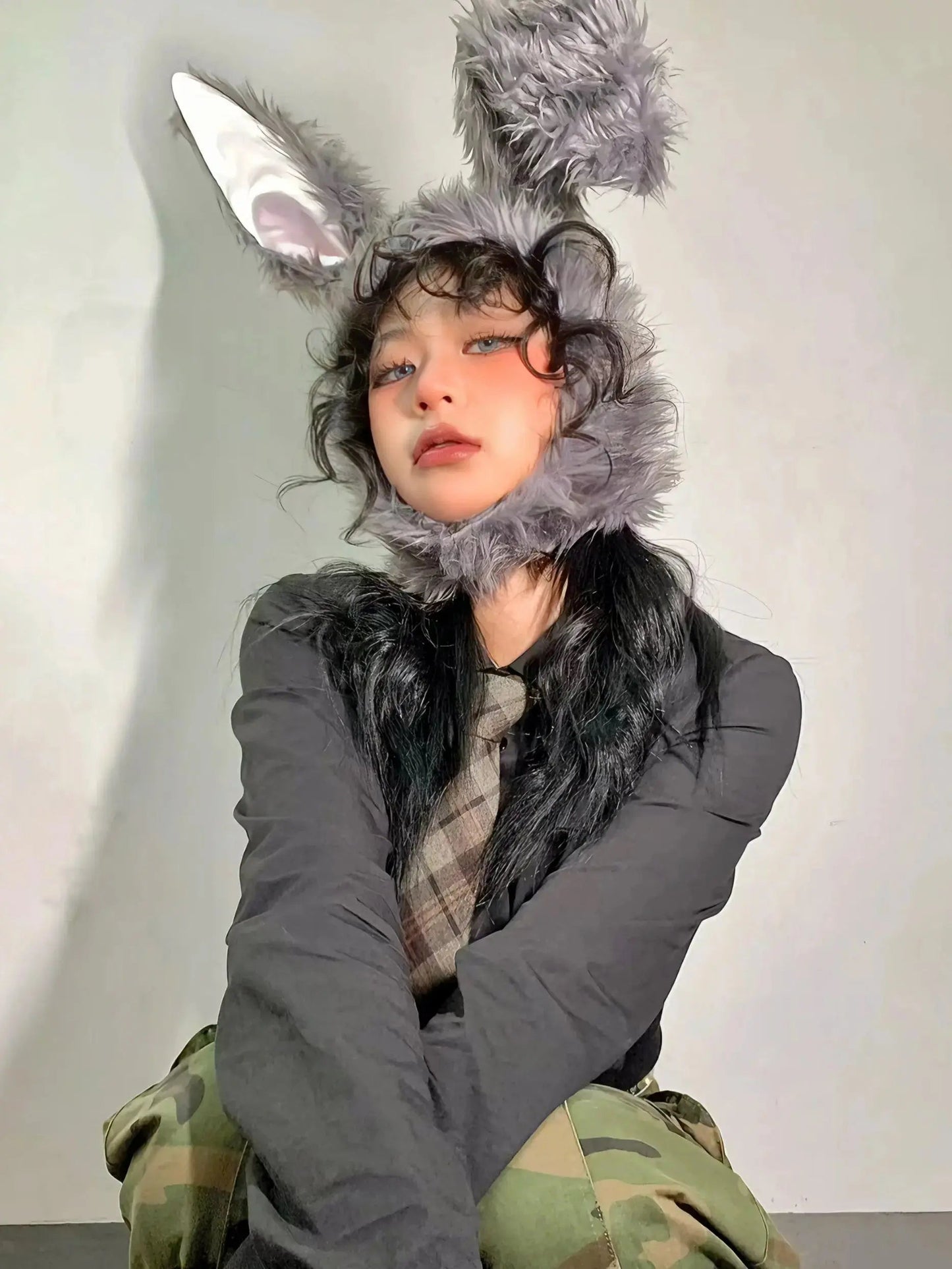 Free Shipping For 'Bunny girl' Y2k Fluffy Kawaii Rabbit Hat