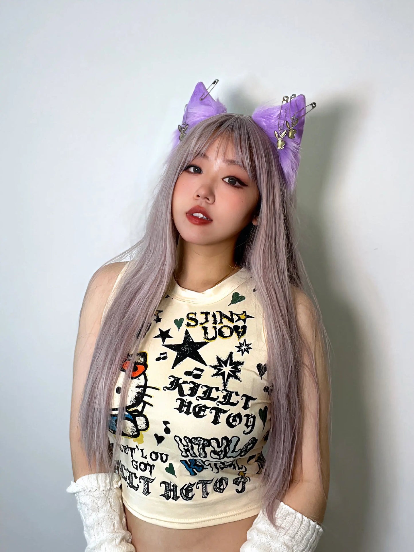 Free Shipping For 'Butter' Y2k Kawaii Kitten Graffiti Tank Top