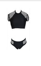 Free Shipping Clearence Hollow Patchwork Solid Two Pieces Swimwear Bikini Set