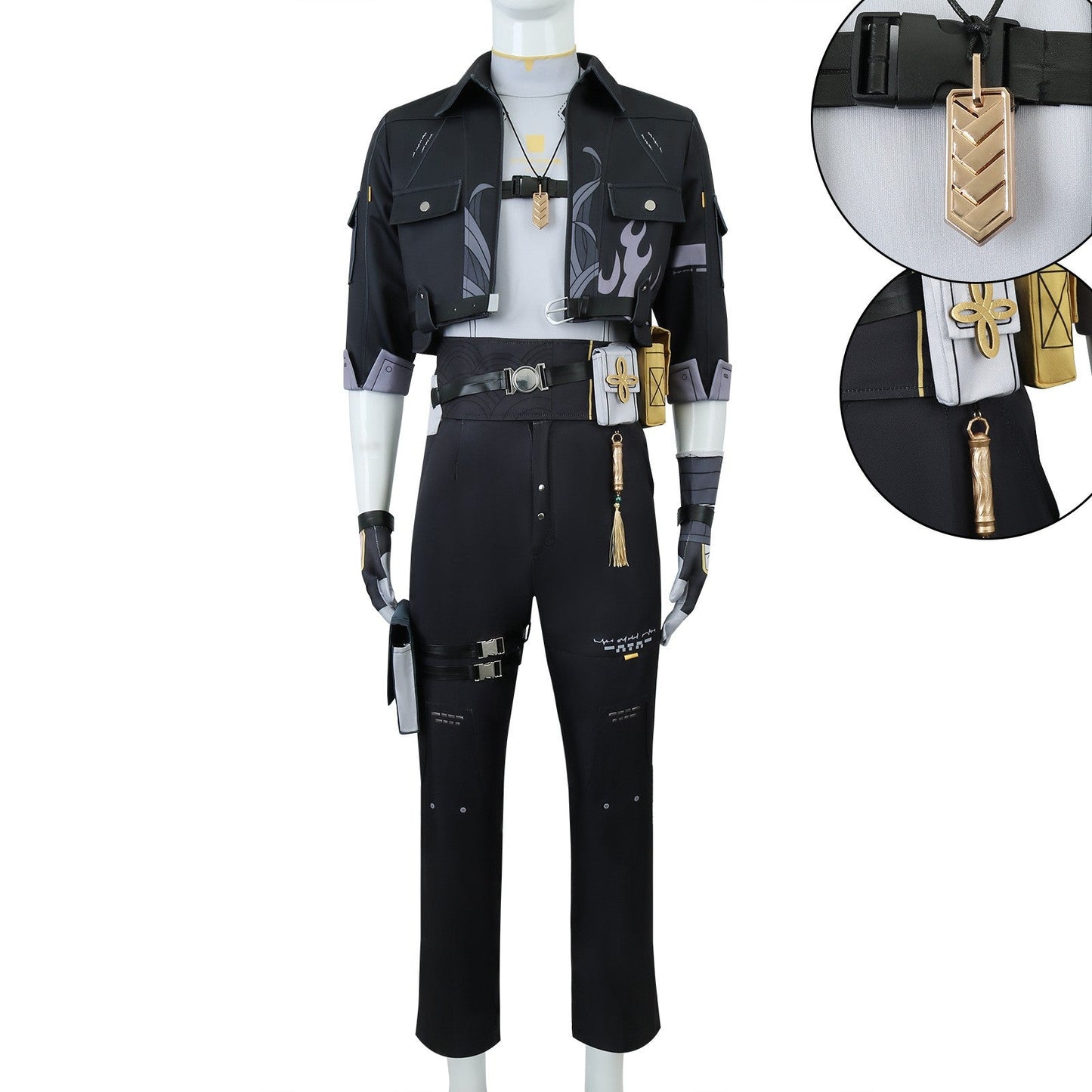 Free Shipping For_uthering Waves Game Lingyang Rover Black Outfit Party Carnival Halloween Cosplay Costume