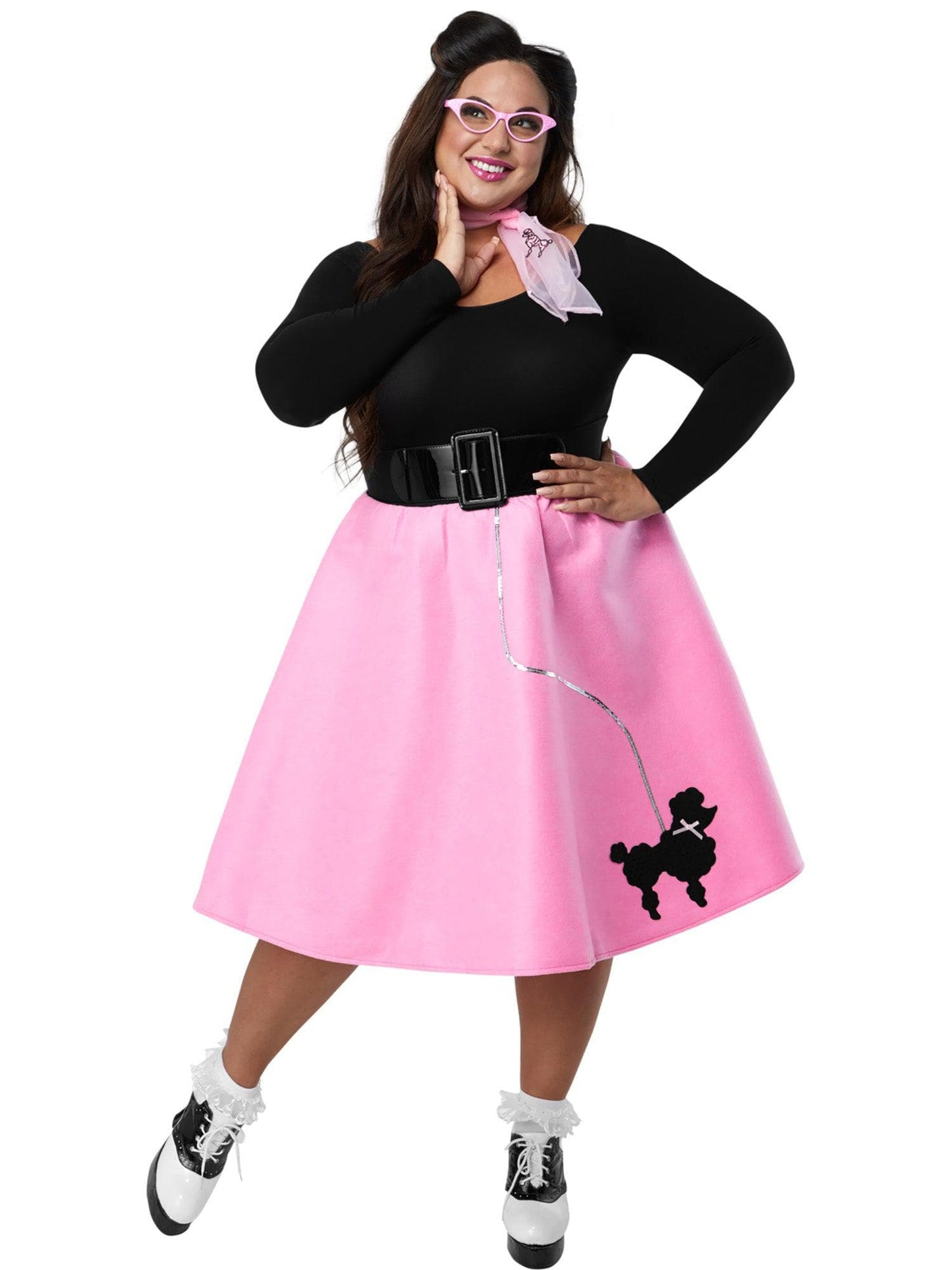 Free Shipping For Adult Plus Pink Poodle Skirt Costume